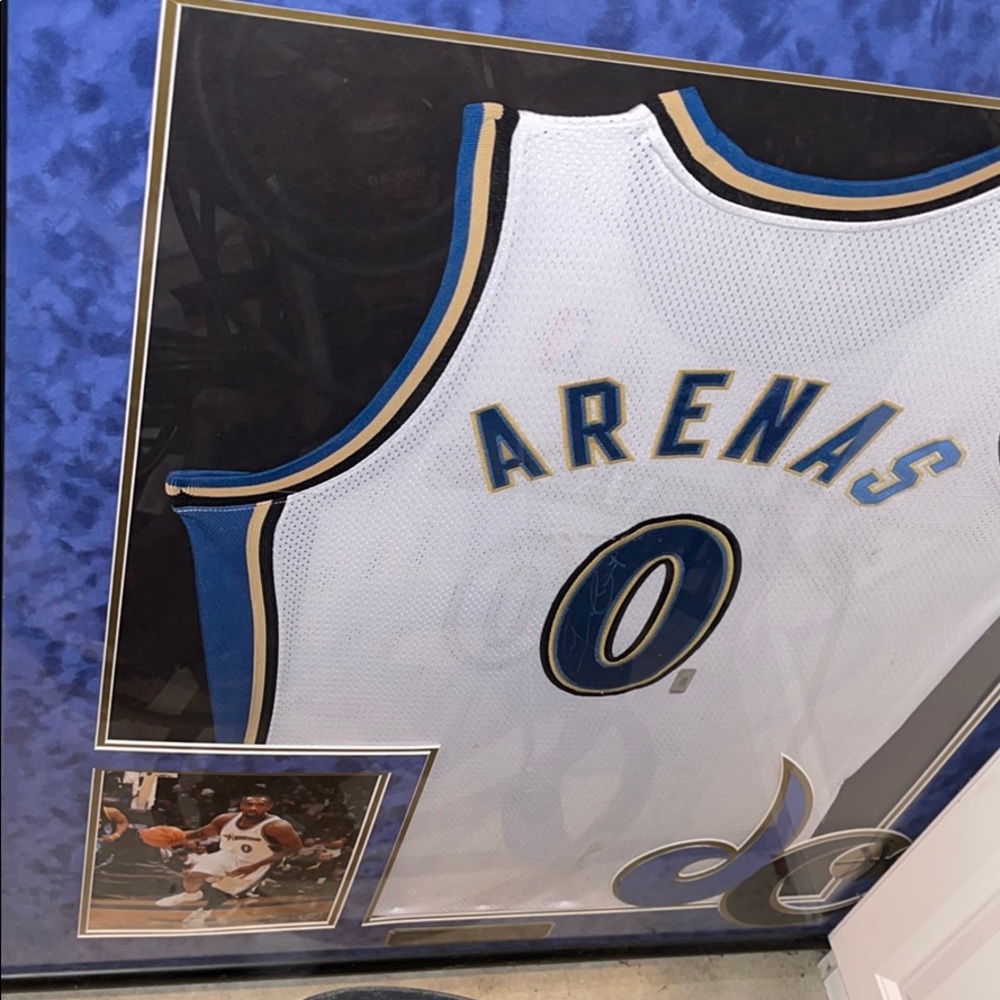 Authentic Gilbert Arenas framed Wizards Jersey